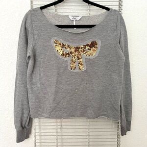 Kira Sequin Bow Cropped Sweatshirt